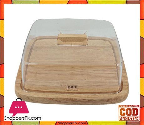 Billi Cheese Board Cake Dish With Cover Square Made In Thailand #WP911
