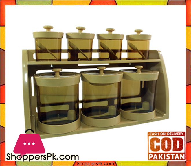Bita Jars Set Wall Mounted Stand 9 Pcs Set
