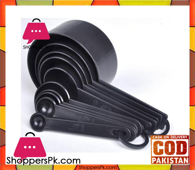 Black Plastic Measuring Cups 10 Pieces Set