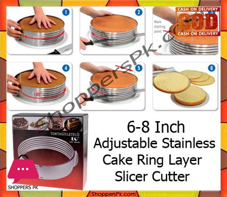 Stainless Steel Adjustable Cake Slicer Ring Big 9.5 -12 Inch