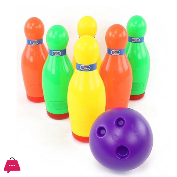 Deluxe Bowling Set Toy For Kids 6 PINS & 2 BALLS