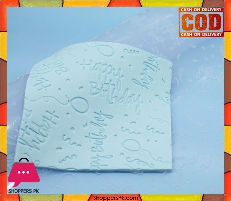 Happy Birthday Fondant Imprint Silicone Mat 20×20