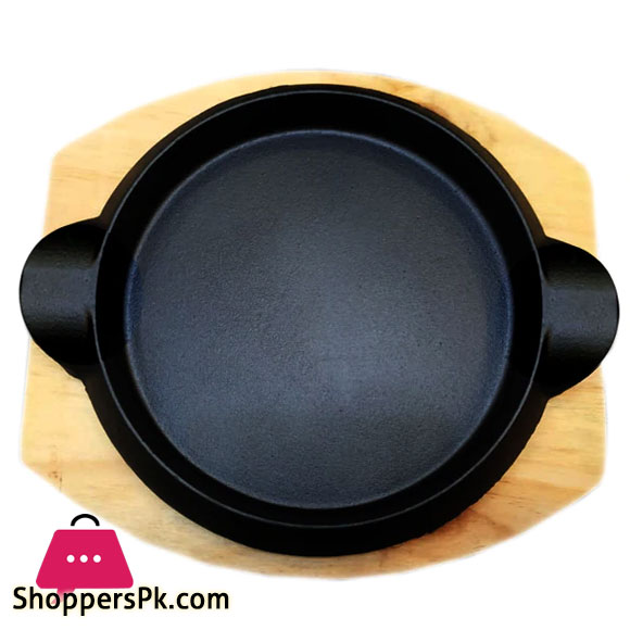Sizzler Plate With Wooden Base - 21 CM