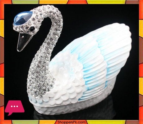 White Swan Jewellery Box Metal