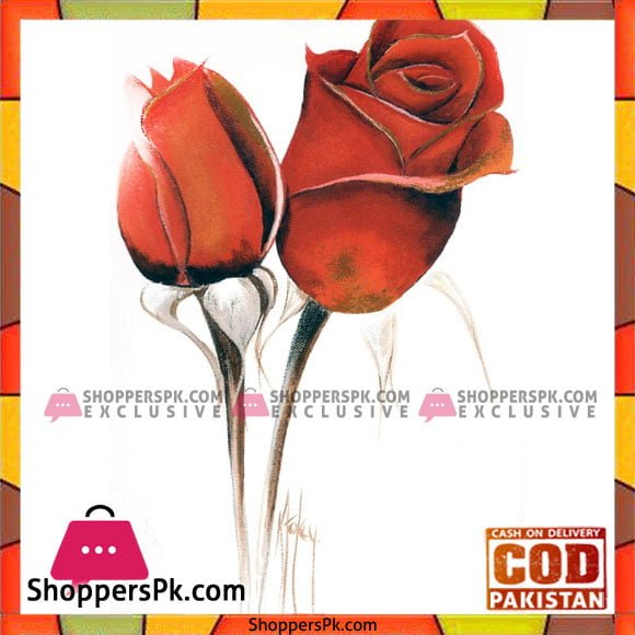 Flower Painting Print with Frame 6 - 11x14 Inch