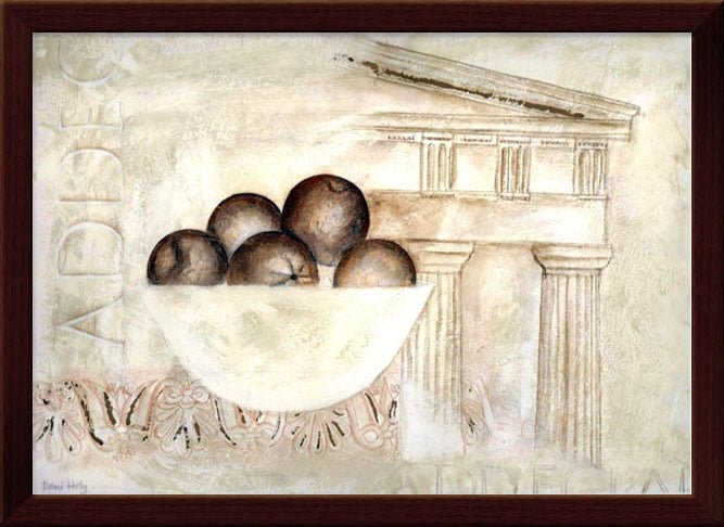Fruit Painting Print with Wooden Frame/Glass - 14x11 Inch