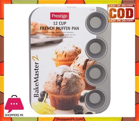 Prestige 12 Cup Muffin Pan Carbon Steel Deep Cupcake Tray - 57127(53944)