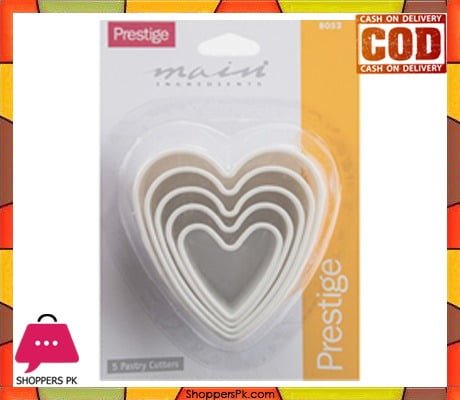 Prestige 5 Piece Heart Shape Pastry Cutters - 8052