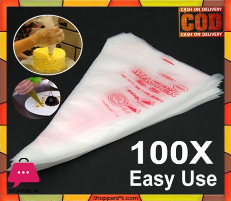 100 PCS Decorating Icing Piping Bag Disposable (Large)