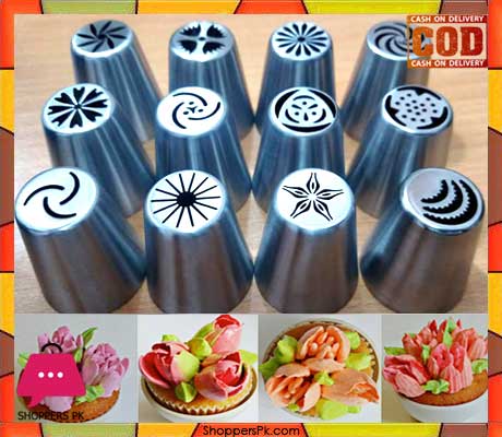 Russian Tulip Stainless Steel Icing Piping Nozzles 12 pcs Big