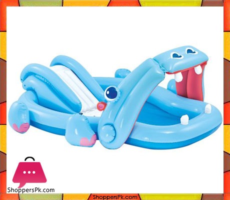 Intex Hippo Play Center with Built-in Slide - Age 2+ - 57150