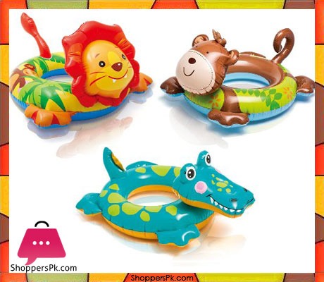 Intex Monkey Big Animal Inflatable Swim Ring, 26 inch x 22 inch, Age 3-6 - 58221