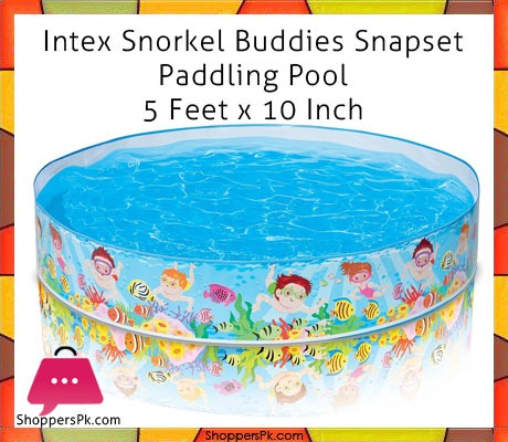 Intex Snorkel Buddies Snapset Paddling Pool - 5 Feet x 10 Inch - Age 3+ - 56451