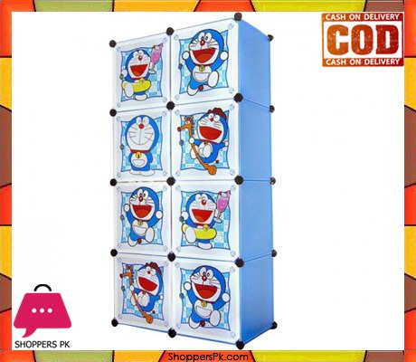 Portable 8 Cubes Cabinet Doraemon