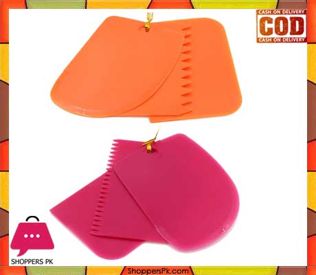 3 Pcs Icing Fondant Scraper Comb Spatulas set