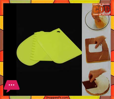 3 Pcs Icing Fondant Scraper Comb Spatulas set