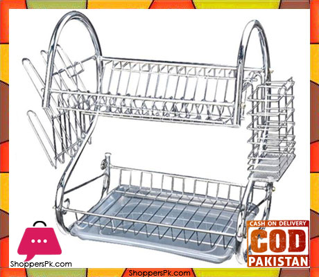 Stainless Steel Dish Plate Rack Dish Drainer 2 Layer