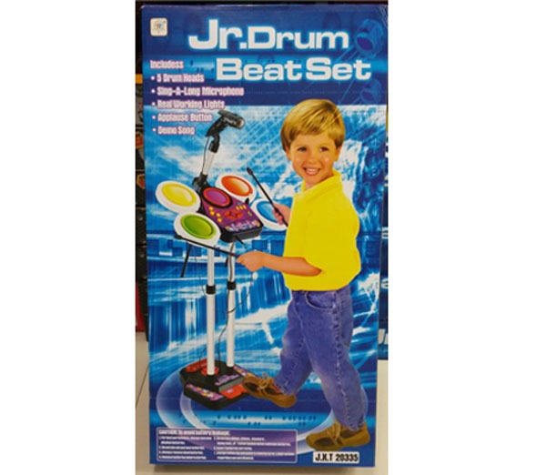 Jr. Drum Beat Set Real Effect Playing Electronic Toy