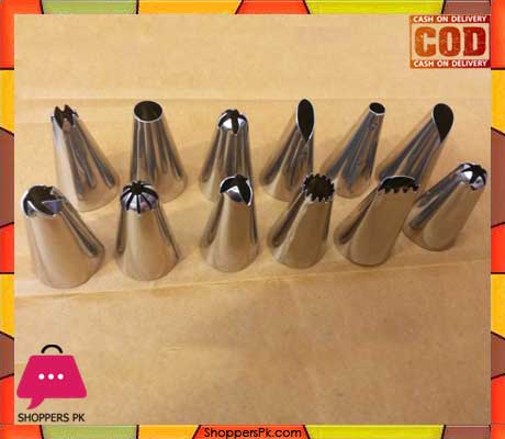 Stainless Steel 12 Pc Cake Decorating Nozzles Set
