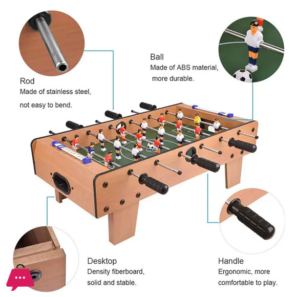 Table Football Childrens Toys 6 Poles Game - 6 Steel Rods
