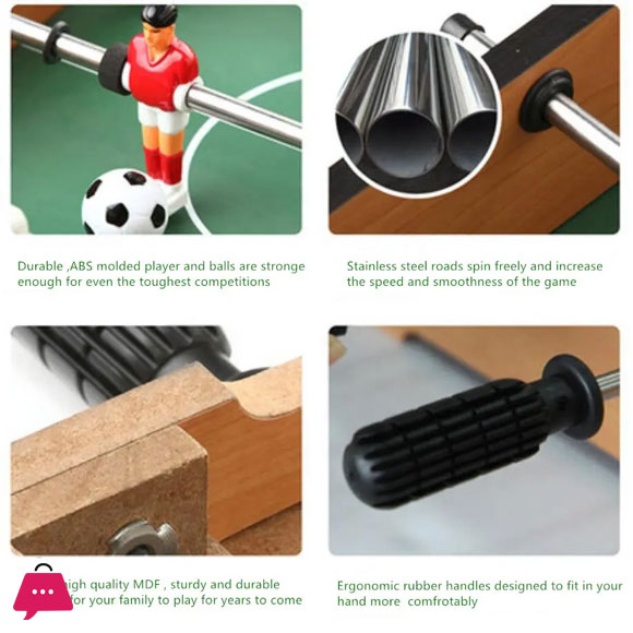 Table Football Childrens Toys 6 Poles Game - 6 Steel Rods