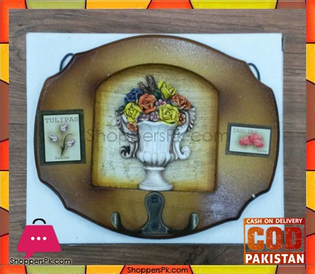 Flower Vase Keychain Holder 1 Hook - 5.5x6.5 Inch