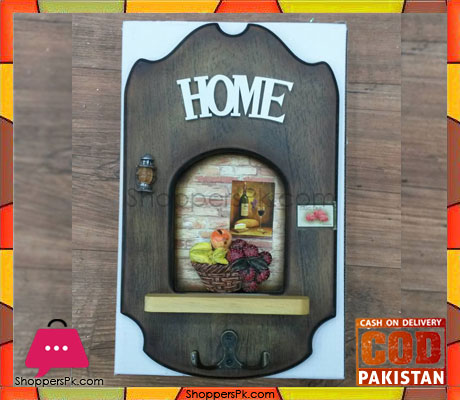 Home Wall Hang 1 Hook Wood Key holder - 10x6.5 Inch