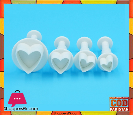 Heart Shape Plunger Cutter 4 Pcs Set