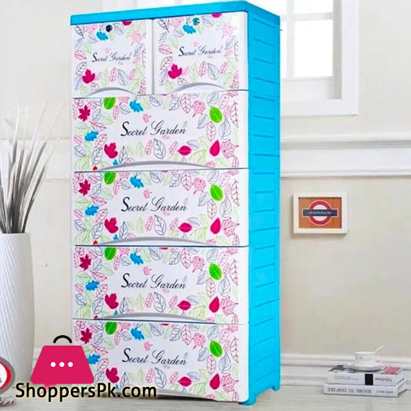 Phoenix Plastic Drawers Cabinet Secret Garden Flower 2255 4+2