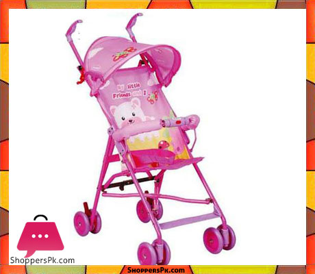 Pink Bear Baby Stroller