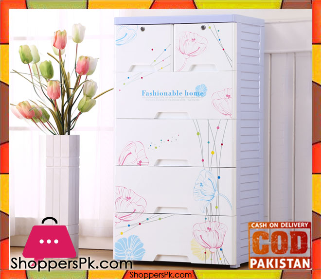 Plastic Drawers Cabinet Flower