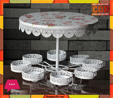 2 Layer Cake & 8 Pcs Cupcake Stand Metal