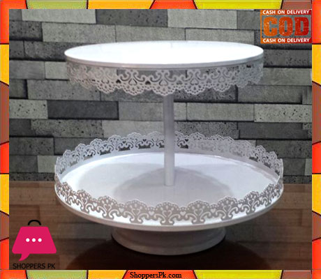 2 Layer Lace Multiple Round Metal Dessert Cake Stand