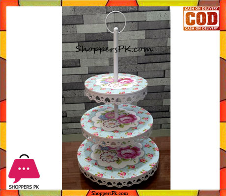 3 Layer Metal Cupcake Cake Stand Flower
