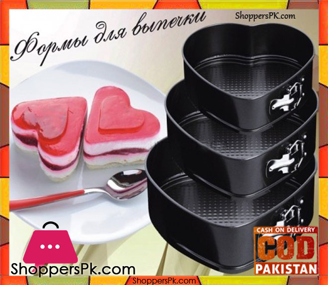 Empire 3 Pcs Heart Shape Baking Pan Non Stick
