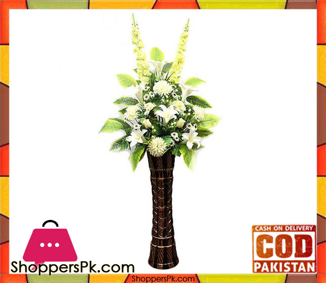 The Florist Luxury Artificial Decorative Flowers with Fibre Vase
