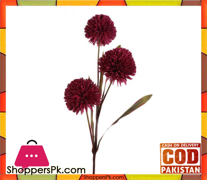 The Florist Maroon Artificial Rubber Flower on Stick - FL96