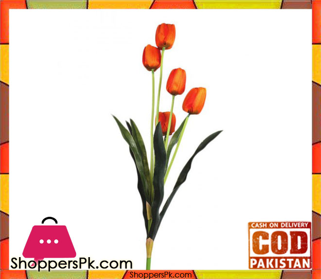 The Florist Orange Artificial Tulip Stick - FL106