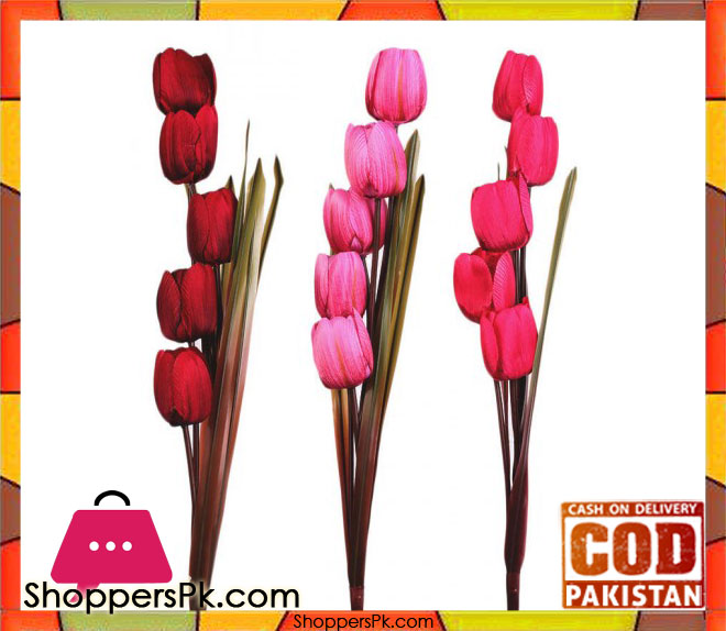 The Florist Multicolored Artificial Tulip Sticks - 3 Pieces - FL115