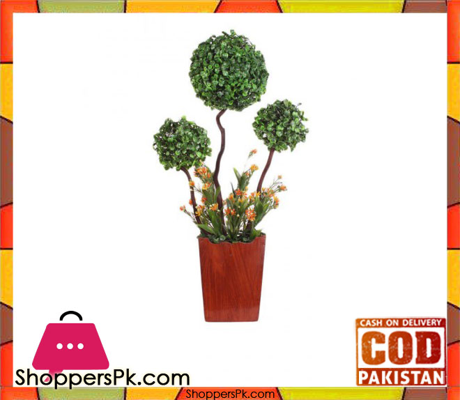 The Florist Artificial Premium Imported Bonsai Ball Rubber Plant with Pot- FL119