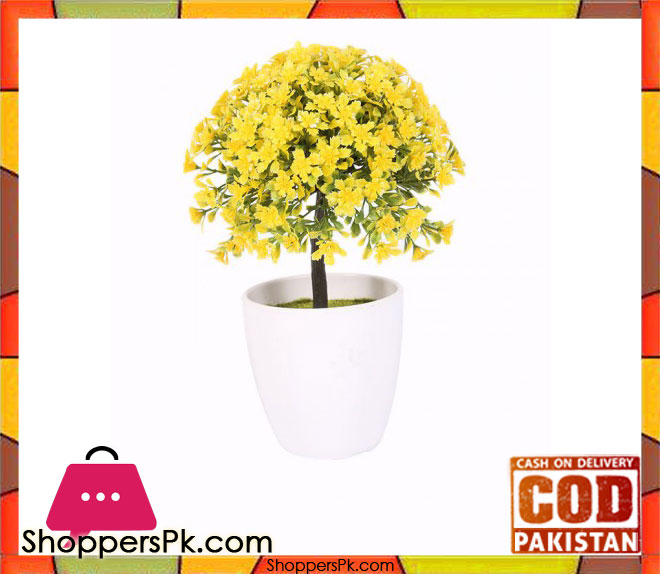 The Florist Yellow Artificial Flower in Melamine Pot - FL10