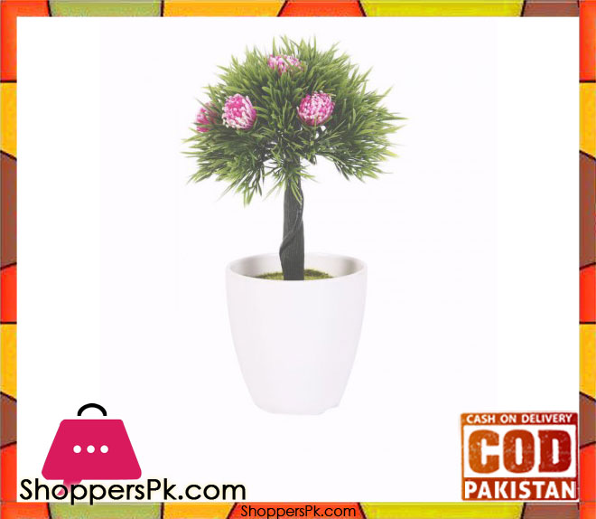 The Florist Artificial Plant with Pink Flower in Melamine Pot - FL12