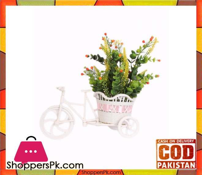 The Florist Multicolored Artificial Flower on Plastic Cart - FL24