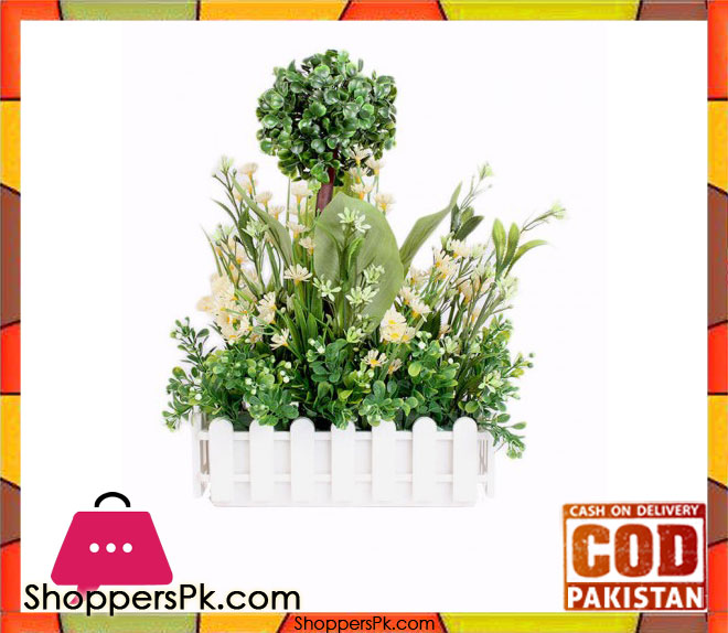 The Florist Multicolored Artificial Flower Plastic Fence Arrangement - FL27
