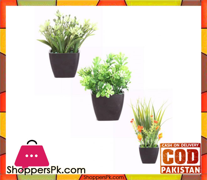 The Florist Multicolored Artificial Flower & Pot Arrangements - 3 Pieces Set - FL33