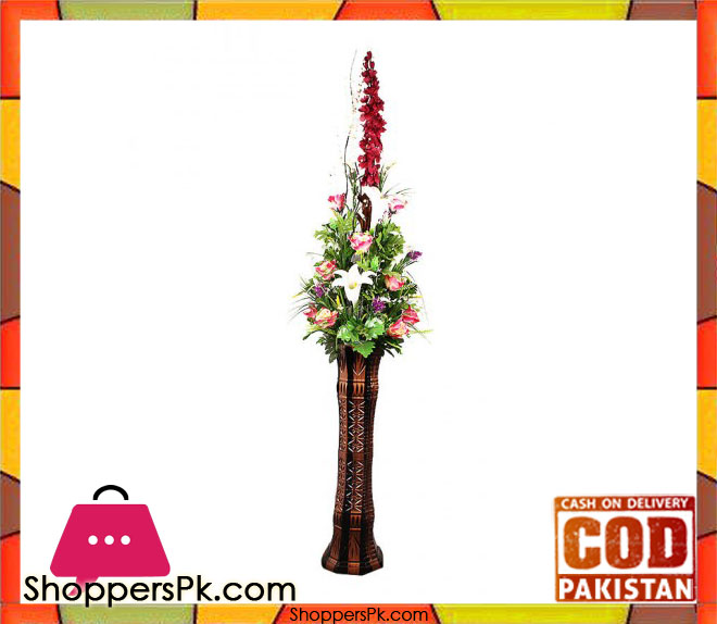 The Florist FLOR10 - Pink Tulip Rose Corner Flower Arrangement with Fibre Vase