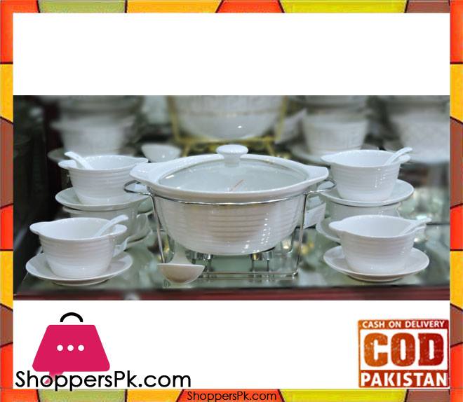 Soup Set 22 Pcs Round White Porcelain