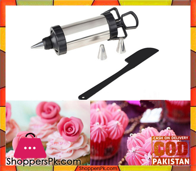 Yangi 4 Nozzles Icing Syringe Decorating Set