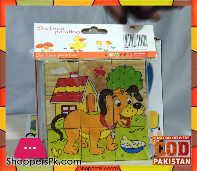 3D Educational Puzzle Six Sides 9 Pcs Wooden Toys Jigsaw Puzzle