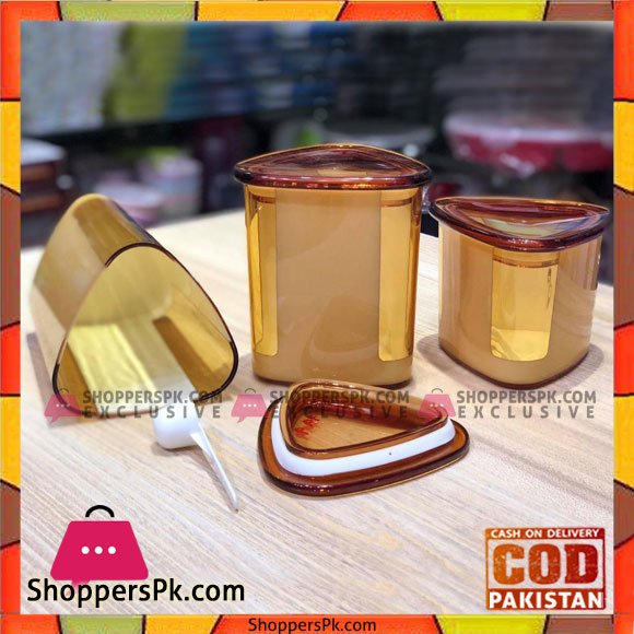 Bita Airtight Plastic Storage Container 3 Pcs Set Triangular